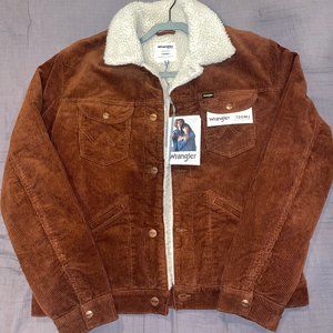 Mens Sherpa Lined Corduroy Jacket Icons Collection; Color: Potting Soil; Large